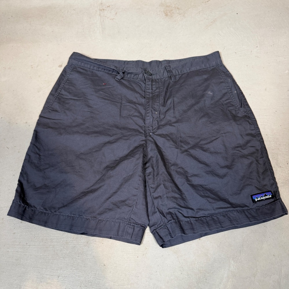 Patagonia Mens Gray Organic Cotton Chino Hiking Shorts Size 32 P-6 Logo Patch